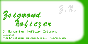 zsigmond noficzer business card